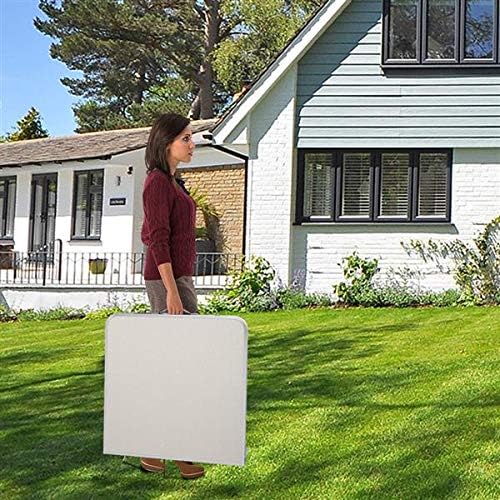 Aluminum Folding Table 4 Foot, Adjustable Height Lightweight Portable Camping Table for Picnic Beach Outdoor Indoor, White 120 x 60 x 70 4Ft