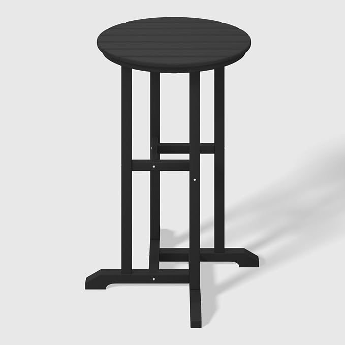 WestinTrends Malibu 37" Counter Height Round Outdoor Patio Bistro Bar Table, Black
