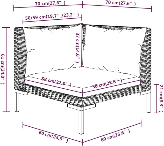 Patio Lounge Set with Cushions,Outdoor Table and Chairs Set,Terrace Conversation Set Furniture,Outdoor Furniture,for Garden,Backyard,5 Piece Poly Rattan Dark Gray