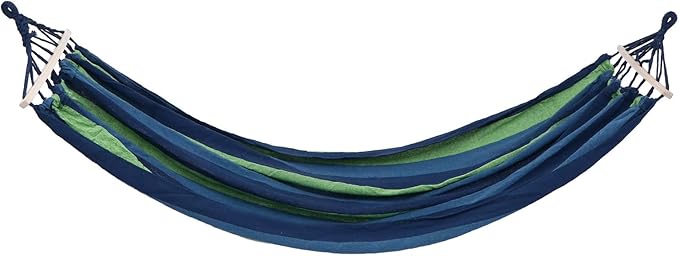 HOMSFOU Outdoor Travel Canvas Swing Hammock with Curved Bars, Single-Person Widened Hanging Hammock 190x100cm for Camping and Hiking