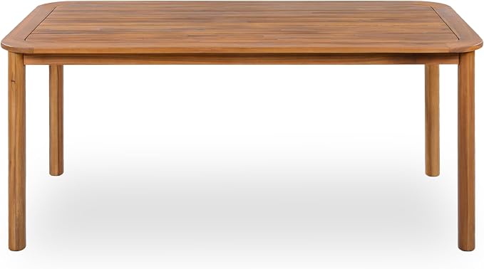 Christopher Knight Home Migas Patio Acacia Wood Dining Table, Indoor and Outdoor Dining Room Table for 6-8 Persons, Rectangular Dining Table for Backyard/Garden, Teak