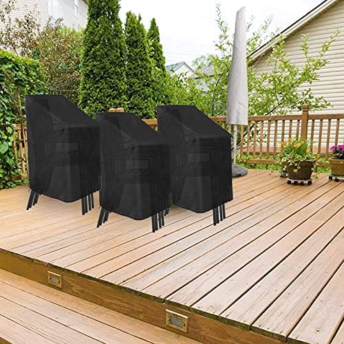 AGOOBO 2 Pack Patio Chair Covers Waterproof, Outdoor Chair Covers Waterproof UV Protection Furniture Cover with Pouch(29 x 29 x 47-1/4 inch,Black)