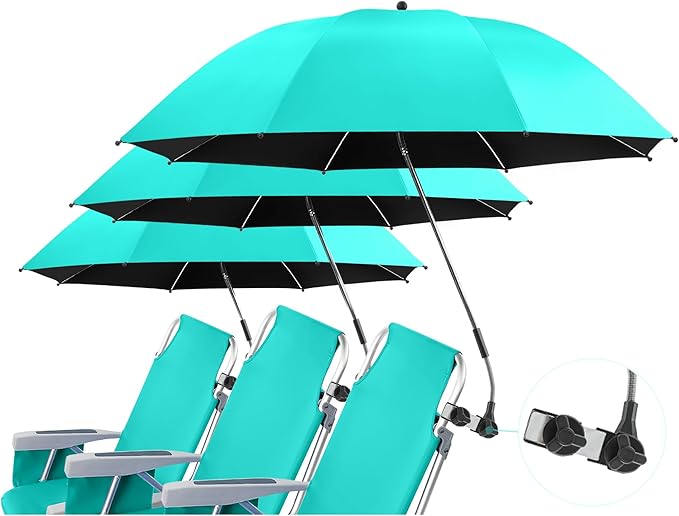 Beach Umbrella, 360 ° Chair Umbrella with Clamp, UPF50+ Shade for Beach, Sand, Patio, Yard (Not Includ Chair)