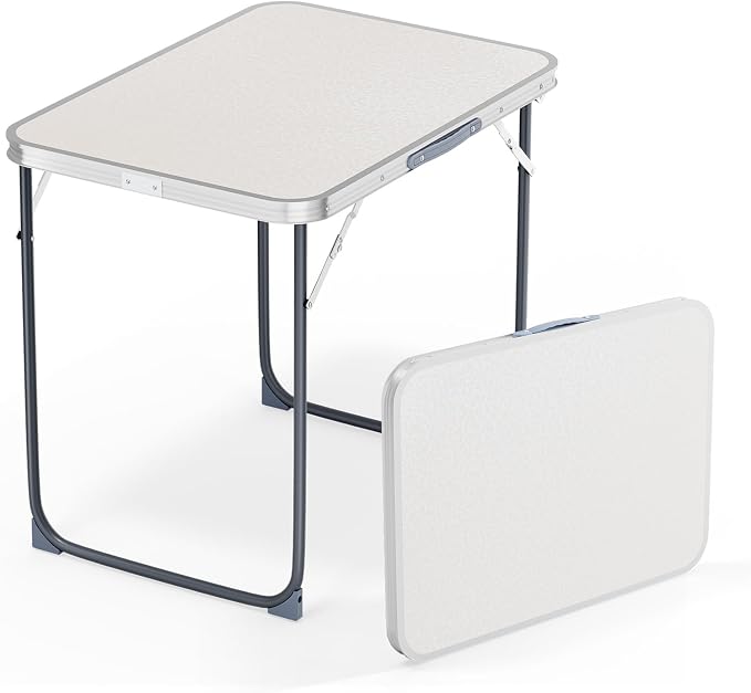 VINGLI 2.3FT Small Camping Table，Portable Camping Table with Carrying Handle, Picnic Table Foldable Table Essentials for Indoor Outdoor