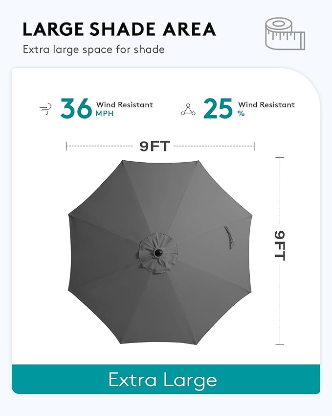 SERWALL Outdoor Bar Set with 9ft Umbrella, All-Weather HDPE Patio Bar Chairs and Table, Outdoor Furniture Set, White (Umbreall Base not Included)