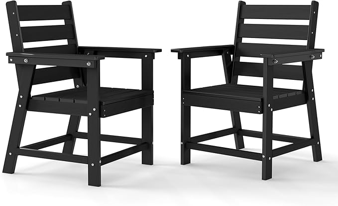 HDPE Dining Chair, Set of 2, Black