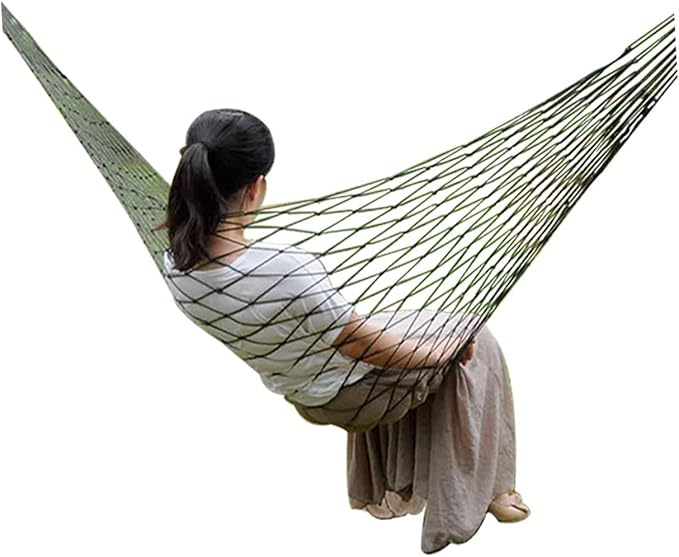 LIOOBO 2pcs Portable Nylon Hammock Sleeping Swing Bed for Outdoor Leisure Army Green Durable Breathable for Camping Hiking and Relaxing Pool Lake