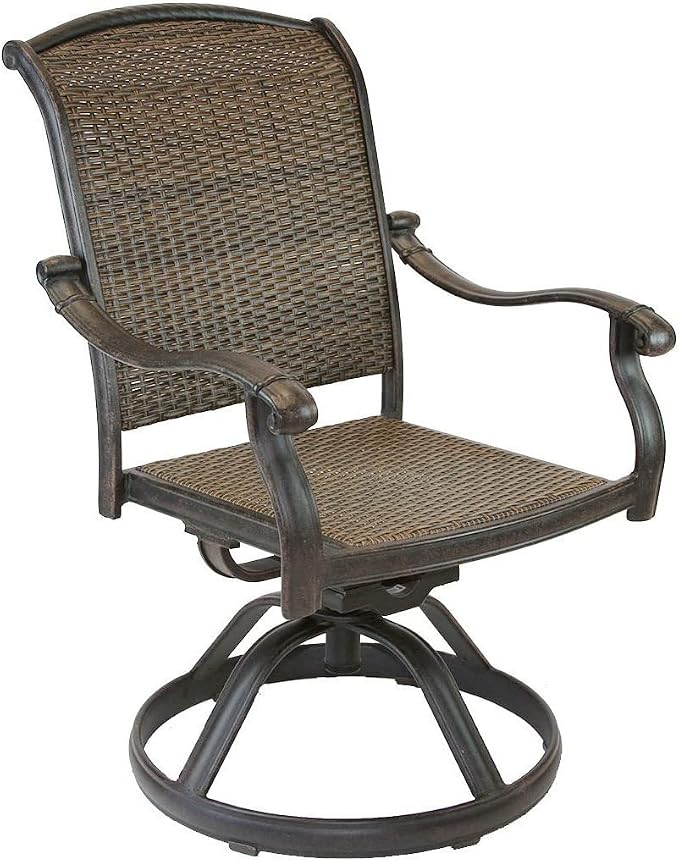 Santa Clara Outdoor Cast Aluminum Powder Coated 11-Piece Dining Set with Extendable 48x132 Table (with 10 Swivel Rocking Chairs)