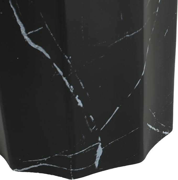 Outdoor Side Table 16" Cylindrical Shape Concrete Side Table, Patio Tables for Outside Decorative Garden Stools, No Assembly Accent Table for Patio Porch Living Room, Black