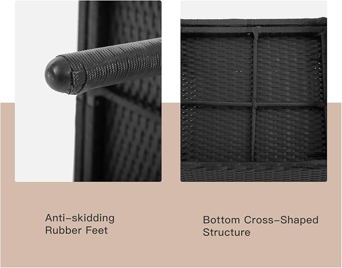 PayLessHere Patio Furniture Sets 4 Pieces Outdoor Indoor Use Rattan Chairs Wicker Conversation Sets for Backyard Lawn Porch Garden Balcony,Black