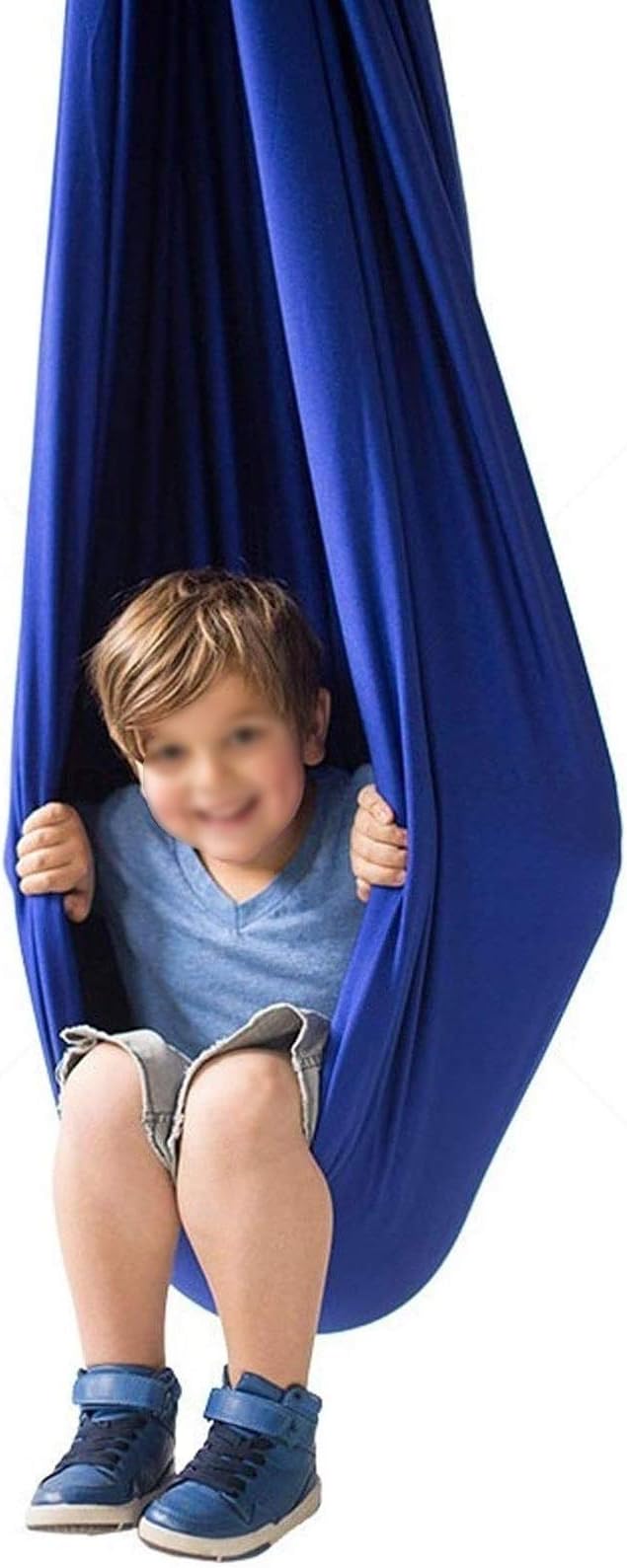 Sensory Swing Adjustable Yoga Snuggle Swing Indoor Therapy Cuddle Hammock Hanging Chair Ideal For Children Or Adults With Special Needs Autism ADHD Aspergers ( Color : Sapphire , Size : 150 x 280 cm )