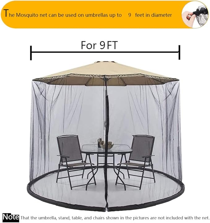 9/10 FT Mosquito Net for Patio Umbrella Outdoors Screen Polyester Hanging Tent(Mosquito Net Only)