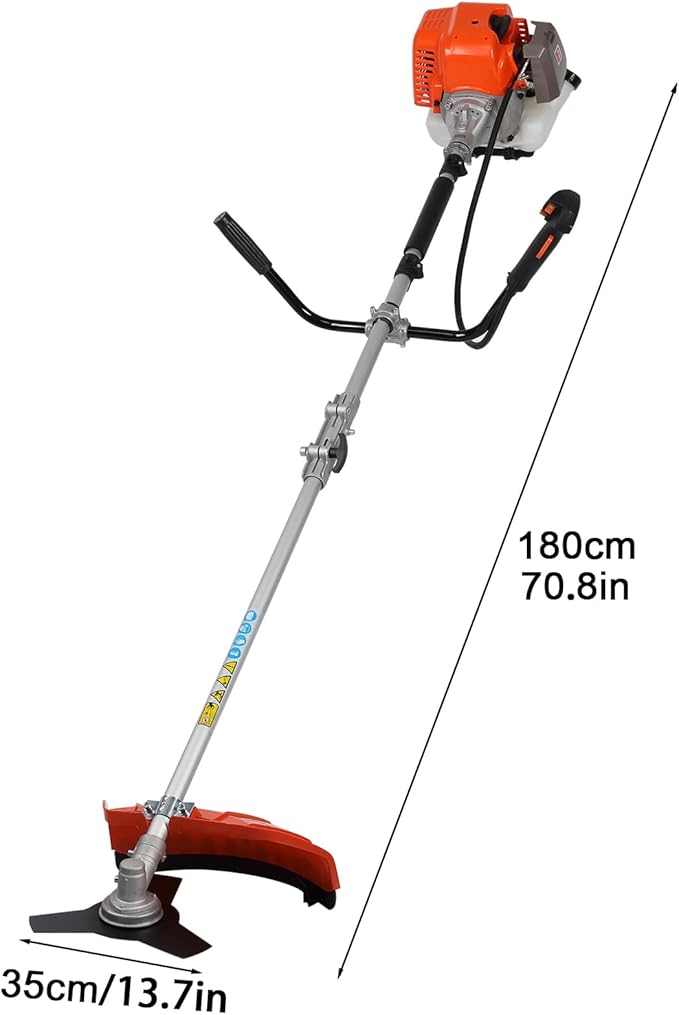 2-in-1 Cordless Gas String Trimmer,Lawn Mower,Handheld String Trimmer with Fuel Mixture,52CC Brushless Cordless Lawn Mower 2-Stroke 8500rpm Brush Cutter for Lawn and Garden Care Trimming Pruner