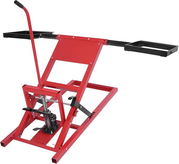 Hydraulic Lift Jack Adjustable Lawn Mower Lift for Lifting and Repairing Maintenance, Garden Tractors, All-Terrain Vehicles-Load 500lbs, 45 * 48.5 * 42in