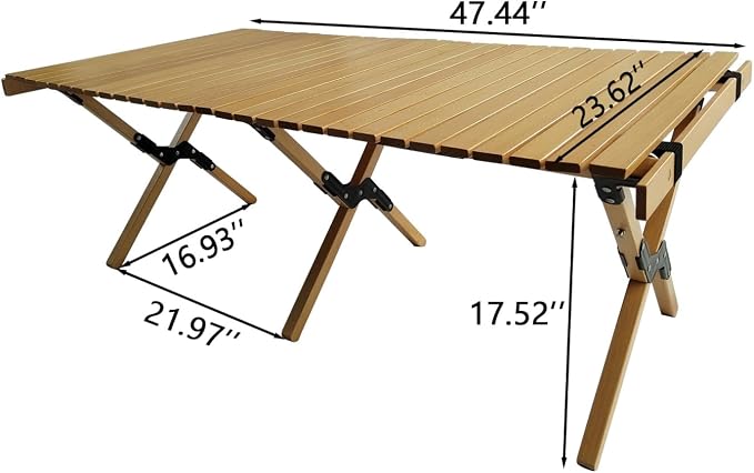 Multi-Function Wooden Foldable Portable Patio Dining Table, Natural Indoor and Outdoor Universal,Natural