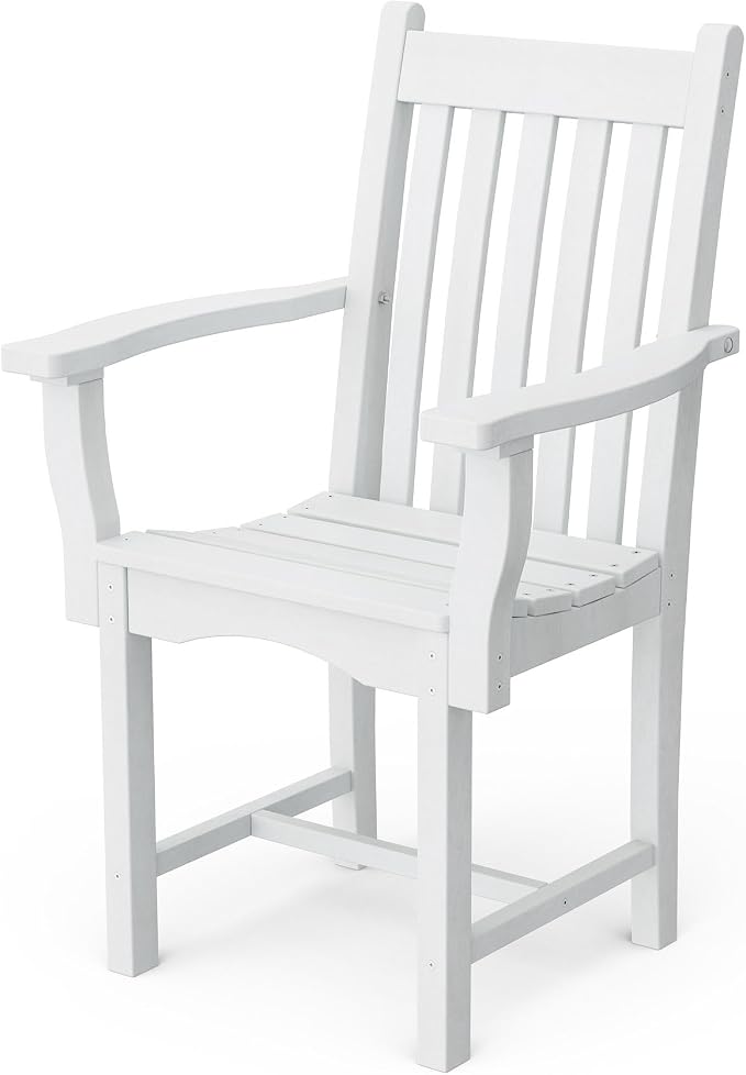 Wildridge Classic 7-Piece 44"x84" Dining Set, White - Outdoor Weather Resistant Recycled Plastic Furniture for Patio