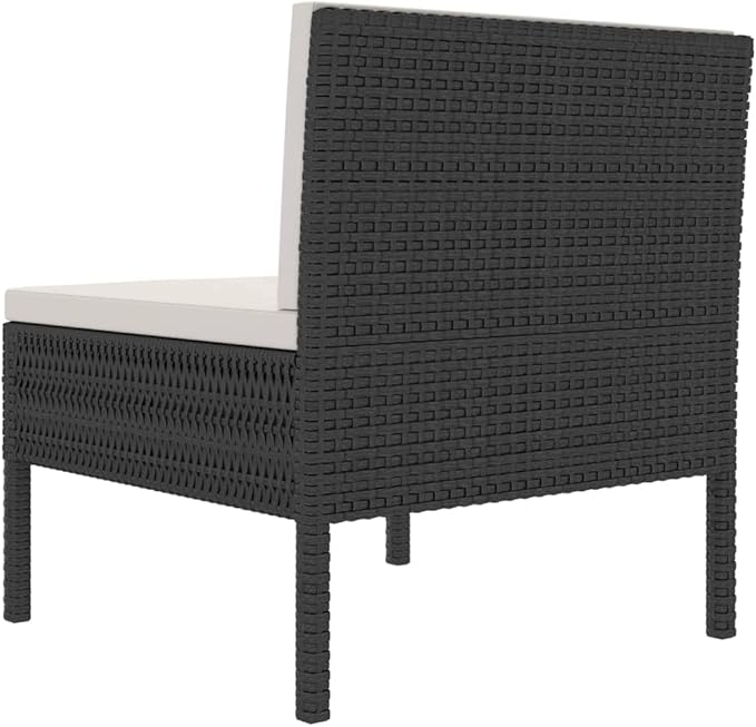 Patio Chairs with Cushions,Outdoor Sofa,Outdoor Conversation Sets,Leisure Chairs,Garden Chairs,for Swimming Pools,Decks,Gardens,Backyards,3 pcs Poly Rattan Black