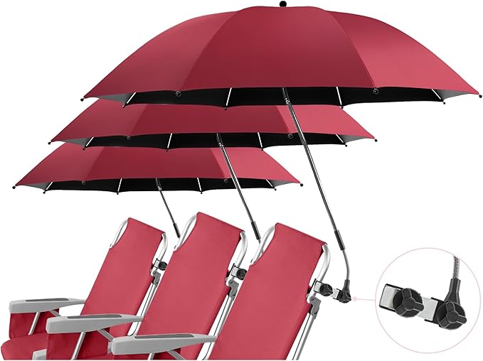 Beach Umbrella, 360 ° Chair Umbrella with Clamp, UPF50+ Shade for Beach, Sand, Patio, Yard (Not Includ Chair)