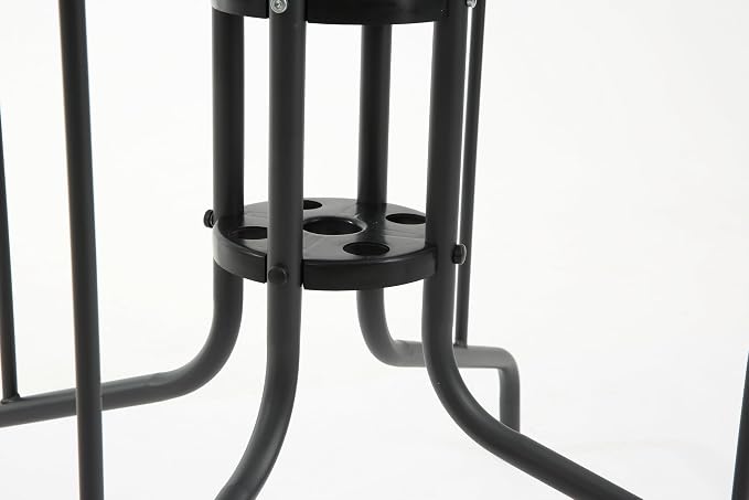 Square Patio Dining Table, 4-Person, Dark Grey