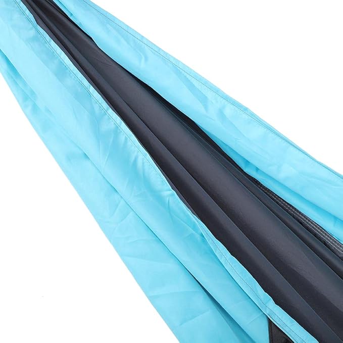 Hanging Chair Bed Dual Use Portable Hammock, Camping Hammock with Steel Buckles and Tree Straps, Sturdy Breathable 300T Polyester Outdoor Swing for Courtyard Corridor (Blue Gray)
