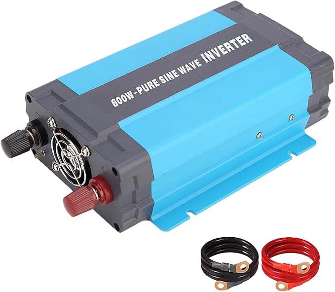 24V Pure Sine Wave Power Inverter 600W DC 24V to AC 120V with AC Outlets, 5V/1A USB Port for RV Car Emergency etc.