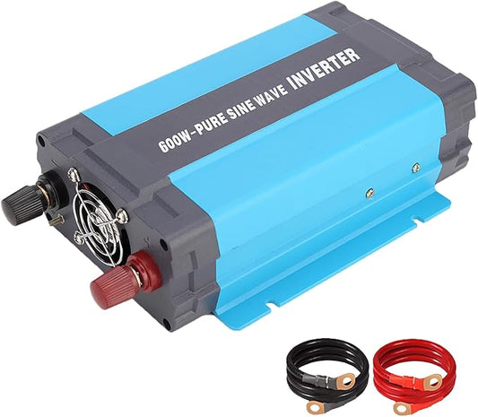 24V Pure Sine Wave Power Inverter 600W DC 24V to AC 120V with AC Outlets, 5V/1A USB Port for RV Car Emergency etc.