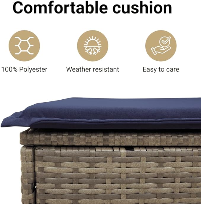 vidaXL Patio Sofa Set with Cushions 11 Piece, Outdoor Sectional Sofa Couch, Patio Conversation Set for Garden Backyard, Gray Poly Rattan