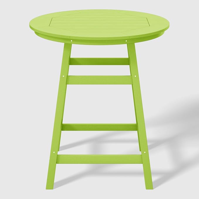WestinTrends Malibu 5-Piece HDPE Outdoor Patio Dining Bar Bistro Table Set with Counter High Round Bar Stools