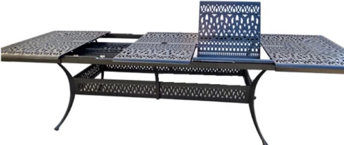 St Augustine Outdoor Cast Aluminum Powder Coated 11-Piece Dining Set with Extendable 48x132 Table (with 2 Rockers and 8 Regular Chairs)