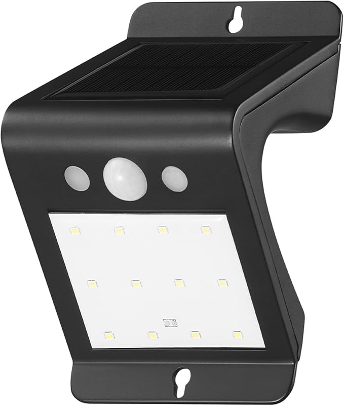 Globe Electric 17000210 4W LED Integrated Solar Powered Motion Activated Flood Light, 120-Degree Motion Detection, Black Finish, 250 Lumens, Integrated Solar Panel, Outdoor Lights, Security