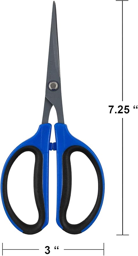 Happy Hydro - Trimming Scissors - Straight Tip - 60mm Teflon Blades - Ergonomic Comfort Grip Handles - 2 Pack