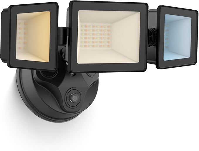 ALUSSO Dusk to Dawn Outdoor Lighting,120V 40W 4000LM Dusk Till Dawn Outdoor Light, 3000K/4000K/6000K 3CCT IP65 3 Heads Security Lights Dusk to Dawn for House Garage Yard Walkway,1 Pack,Black