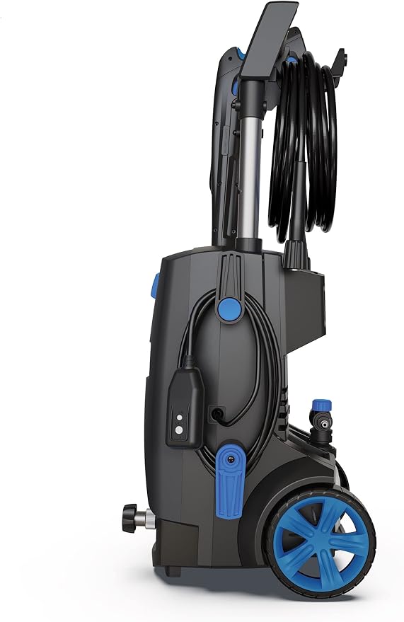 AR Blue Clean BC383HSB Electric Pressure Washer-2070 PSI, 1.7 GPM, 13 Amps Bayonet Connect Accessories, Telescopic Handle, On Board Storage, Portable Pressure Washer, High Pressure, Car Washer, Patio