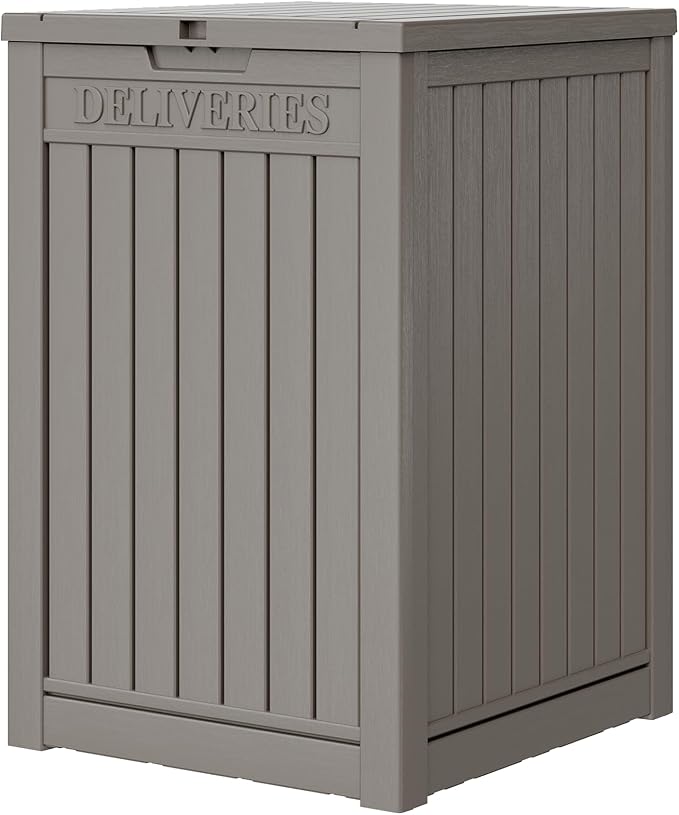 LHBGO Package Delivery Box for Outside, 48 Gallon Storage with Lockable Secure, Large Resin Outdoor Package Drop Container