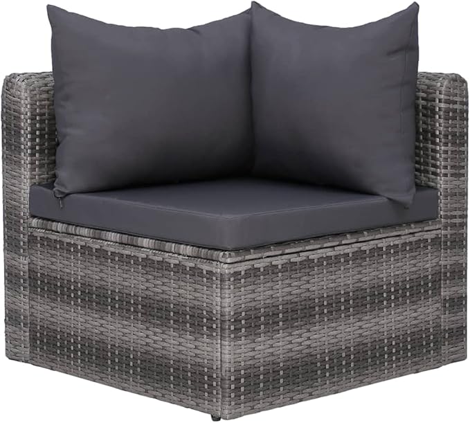 Patio Lounge Set with Cushions,Outdoor Tables and Chairs,Outdoor Furniture Sets,Patio Conversation Sets,for Garden,Deck,Backyard,5 Piece Poly Rattan Gray