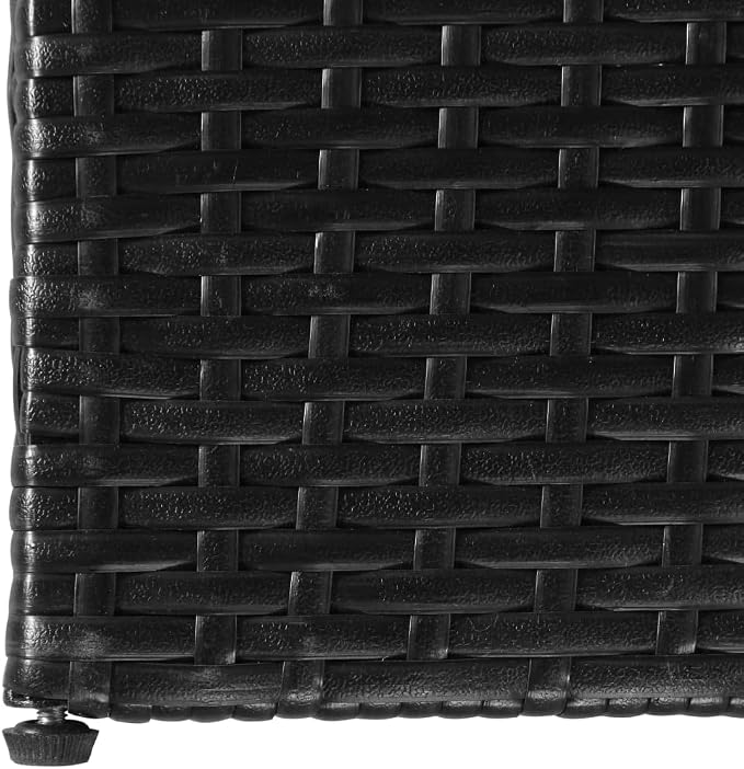 Patio Storage Box,deck box,patio furniture, for Patio, Lawn, Backyard, Outdoor,PE liner with zipped closure, Black 59"x39.4"x39.4" Poly Rattan