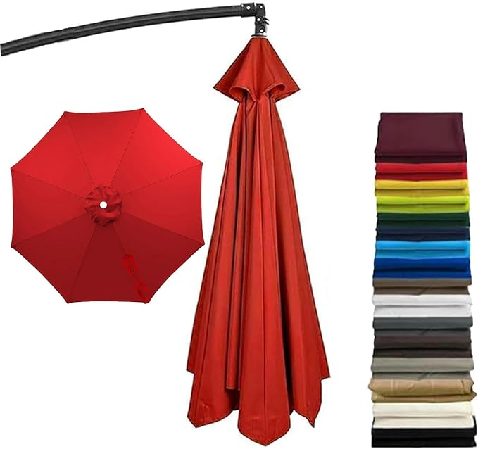 Cantilever Umbrella Replacement Canopy, Patio 8 Ribs Sun Umbrella Cover UV 50+ Protection Waterproof Cantilever for Garden, Backyard, Pool