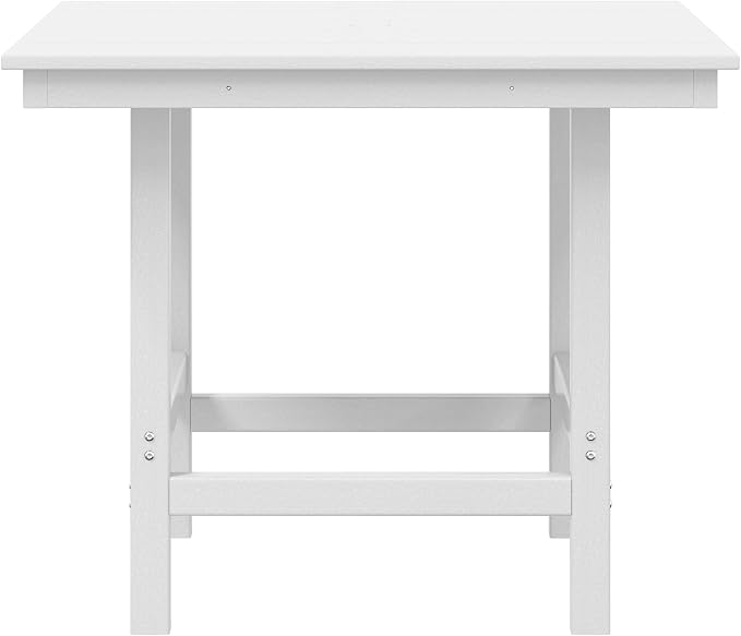 WestinTrends Ashore 5-Piece HDPE Outdoor Square Patio Dining Table Set with Armchairs, White