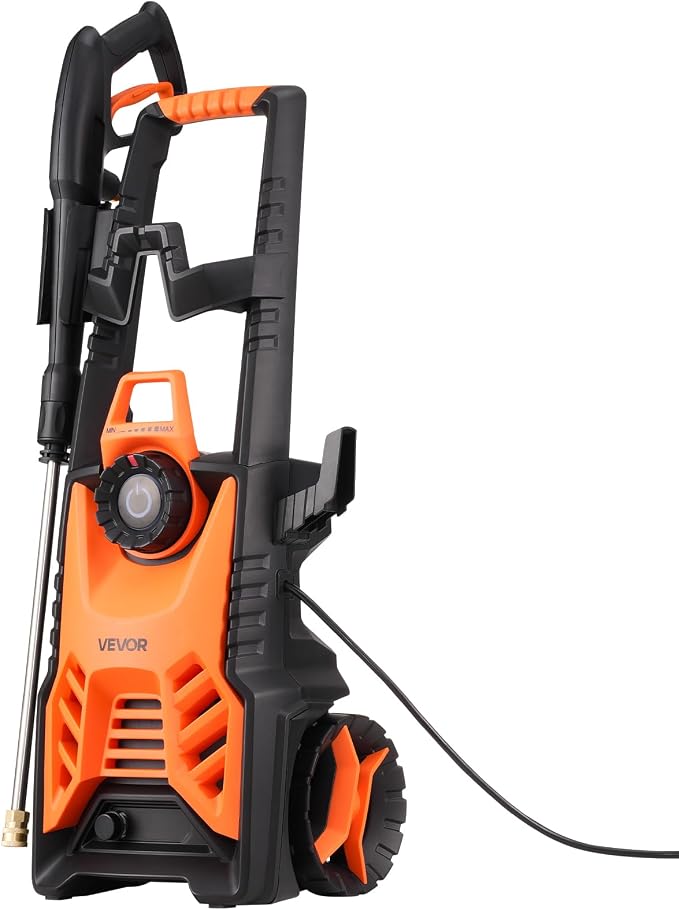 VEVOR Electric Pressure Washer, Max 4500 PSI and 3.2 GPM with Pressure Adjustment, High Power Pressure Cleaning Machine with 4 Quick Connect Nozzles, for Cars/Fences/Driveways/Patios/Home Cleaning