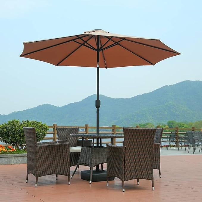 Patio 10FT Umbrella Replacement Canopy Garden Sun Umbrella Replacement Cloth With 6 Ribs/8 Ribs For Outdoor Backyard Pool Umbrellas Cantilever Parasols Replacement Covers