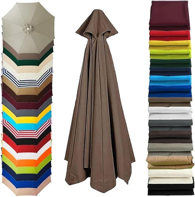 13ft – 8 Ribs Cantilever Umbrella Replacement Canopy Patio Offset Umbrella Fabric Top Cover with UV-Resistant Polyester for Outdoor Garden Deck Backyard