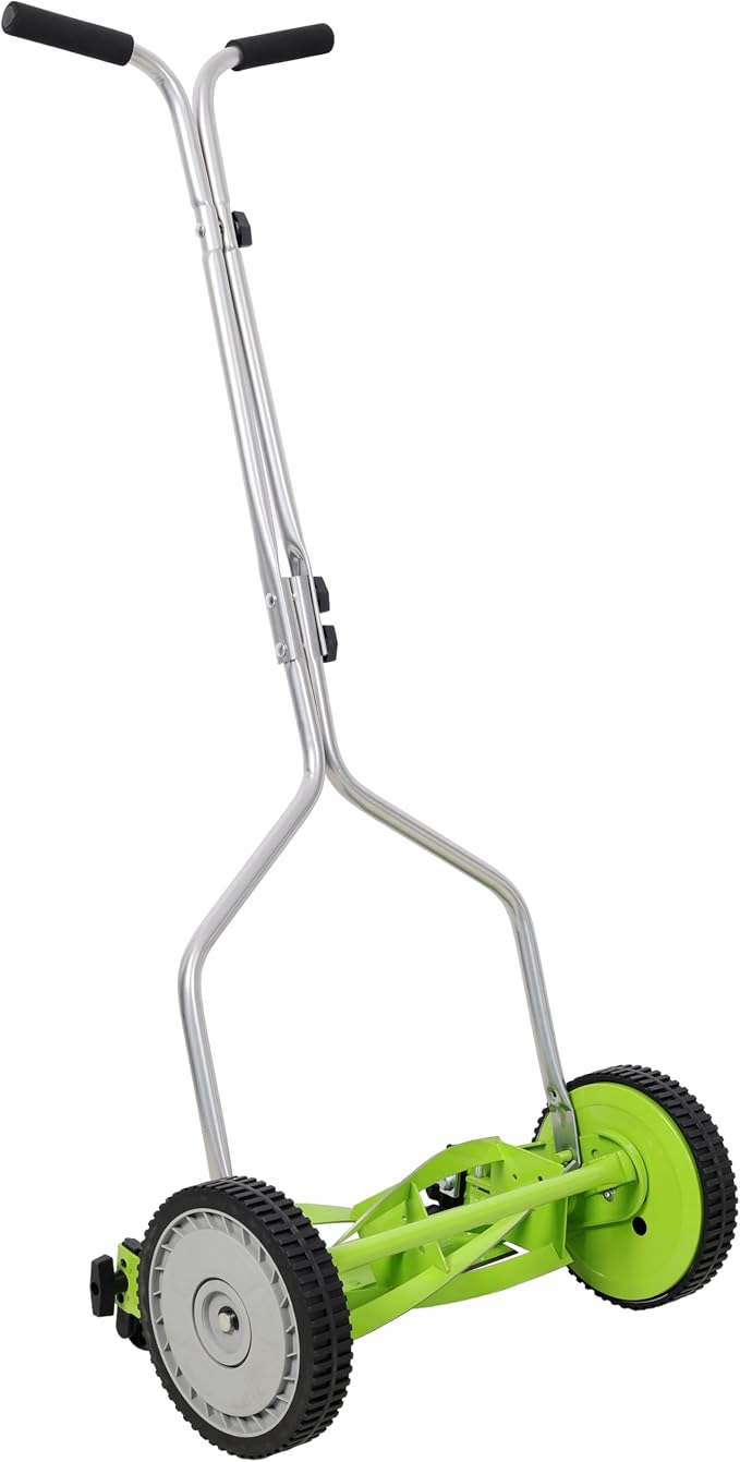 14in Push Lawn Mower, Push Reel Lawn Mower, Green Color