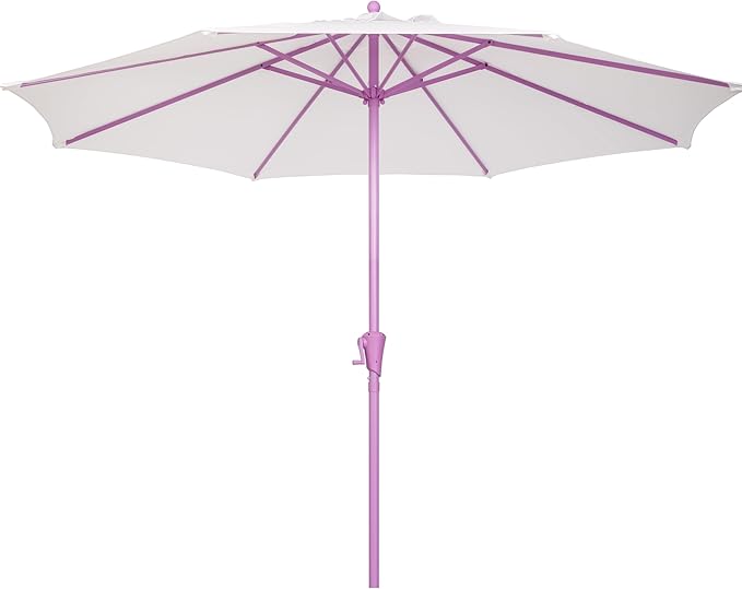 Sunnyglade 9FT Outdoor Patio Umbrella, Market Table Umbrella with 8 Sturdy Ribs and Crank System, Fade-resistant & Waterproof for Garden Backyard Poolside Deck