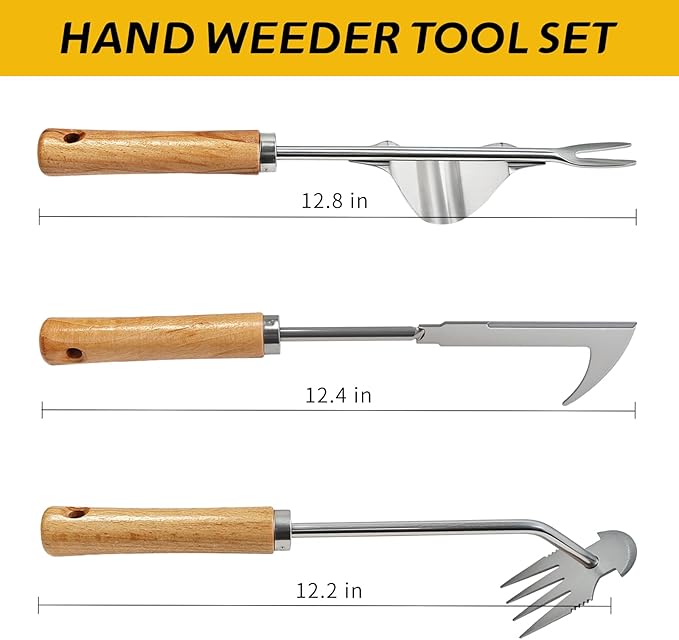 SYLVASS 3-Pack Weeding Tool Set, Portable Garden Weeder, Ideal for Garden Weeding, Transplanting, and Digging, Features Comfortable Handle, Durable Gardening Tools, Suitable for All Ages