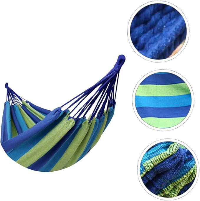 BESPORTBLE Double Thick Canvas Hammock Swing for Adults Outdoor Camping Hammock for Two Heavy-Duty Capacity for Camping and Relaxing
