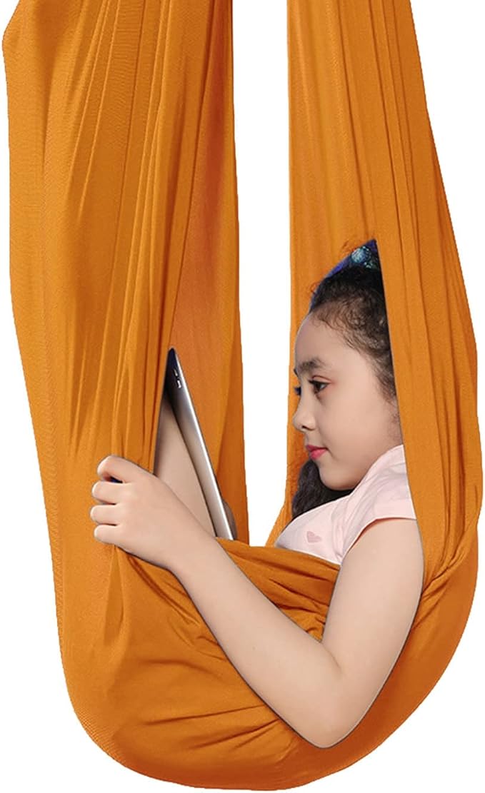 Sensory Swing for Adults Therapy Swing for Kids Indoor Outdoor Soothing Calming Snuggle Hammock Durable Soft Fabric Swing Help Children with Sensory Needs