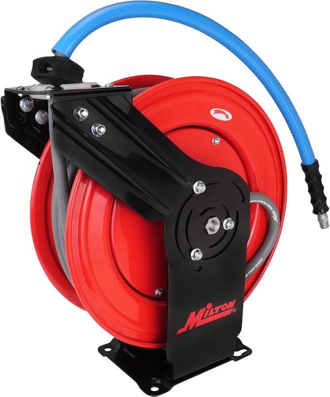 3/8" x 50' All-In-One Pressure Washer Dual-Arm Hose Reel (single wire-braided hose) - 4,000 PSI