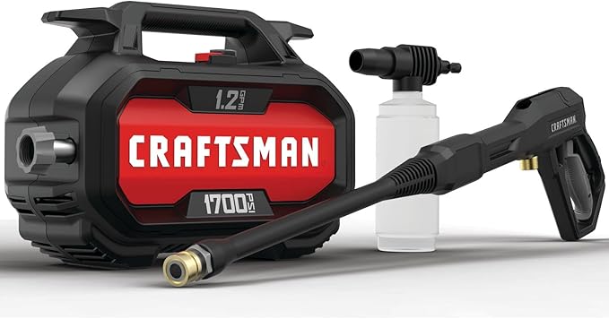 CRAFTSMAN 20V MAX Cordless Leaf Blower Kit with Battery & Charger Included (CMCBL710D1) Red | Craftsman Electric Pressure Washer, Cold Water, 1700-PSI, 1.2-GPM, Corded (CMEPW1700)