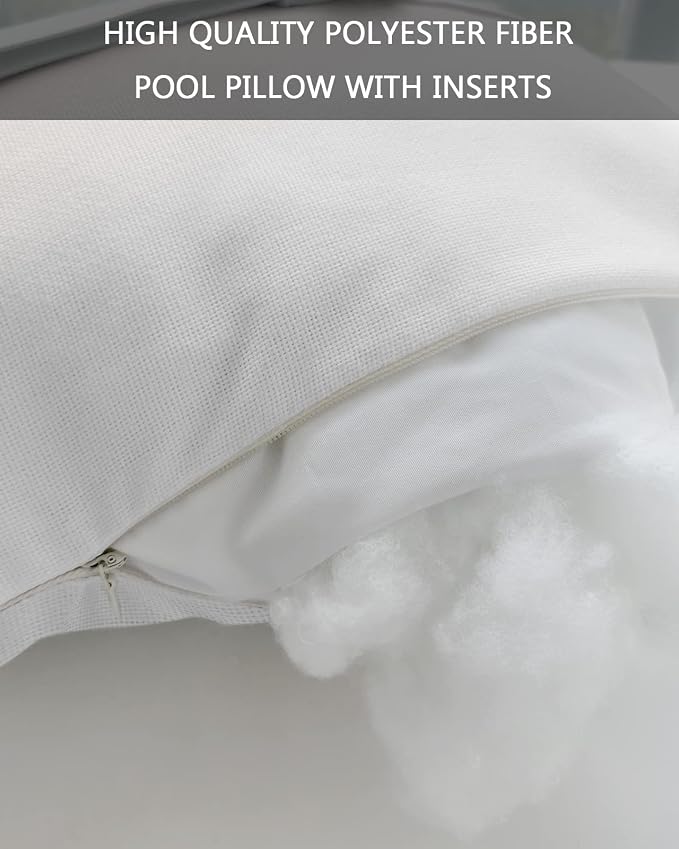 Outdoor Pillows Covers with Inserts Dreamy Peach Pink and White Gradient Waterproof Recliner Pillow with Adjustable Strap Throw Pillows for Patio Furniture Pool Lounge Chair, 11x16 inch, 1PCS