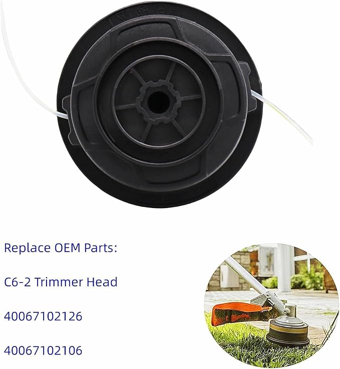 C6-2 Trimmer Head Replaces 4006 710 2126 | 4006 710 2106 for Stihl FS38 FS40 FS40C FS45 FS46 FS50 FSE60 FSE71 FSE81 FSA60R Weed Eater Easy Loading Lawn Mower Garden Tool Accessories